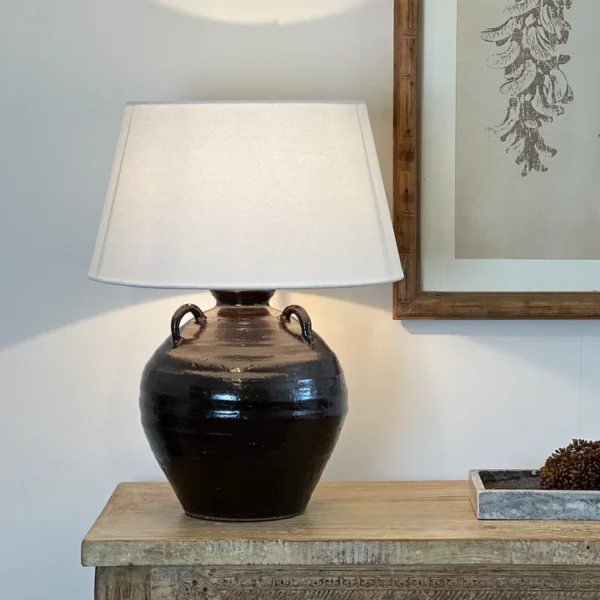 Dark Tone Glazed Urn Table Lamp